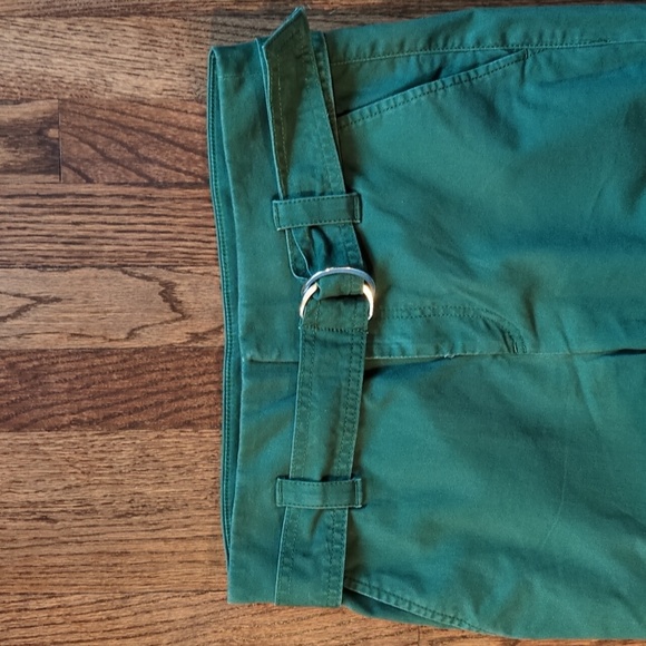 LOFT Green Belted Trousers Size 4 - Picture 3 of 6